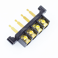 Borne de connexion à vis pour amplificateur de voiture, prise d'alimentation biseautée 4P en alliage de zinc transparent plaqué or, 60V