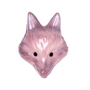 En gros Petite Taille Taillée Rose <span class=keywords><strong>Cristal</strong></span> <span class=keywords><strong>Quartz</strong></span> 23*33mm Tête de Renard Décoration - Product Image 2