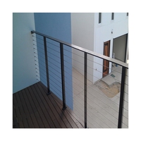 Rampe d'escalier moderne en aluminium et verre Prima, balustrade extérieure en acier inoxydable pour terrasse