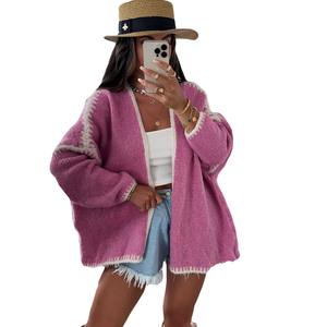 • سترة شمالية مكتنزة تشبه الصوف ، ملابس خارجية نسائية فضفاضة صلبة - Product Image 5