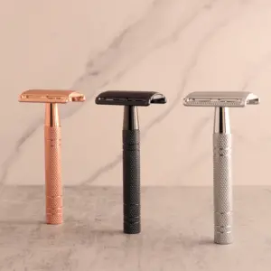 Lassic-maquinilla de afeitar de metal para hombre y mujer, afeitadora de seguridad de doble filo, venta al por mayor