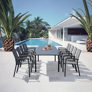 Muebles de Patio de Aluminio KT, Juego de Jardín, Mesa Extensible para Exteriores con Sillas para Terraza, <span class=keywords><strong>Restaurante</strong></span> - Product Image 6
