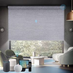 Điện cơ giới linen vải Con lăn màu xám màn vải cho Windows nhiệt cách điện với bọc đường viền bằng vải - Product Image 2