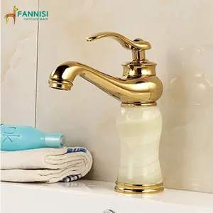 Luxury manufacturer bathroom gold wash basin faucet hot and cold water tap single handle bathroom basin faucet