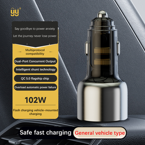 C60 102W Safety Car Charger for Mobile Phone/Tablet/Notebook/Game Machine/Drone USB-A Super Fast Charging for PD - Product Image 2