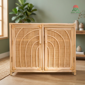Armoire en rotin Nhat Minh avec design cintré pour enfants, unité de rangement écologique - Product Image 3