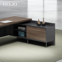 Bureau de direction moderne en bois de luxe avec panneau décoratif, construction robuste, montage facile pour bureau à domicile et bâtiment commercial