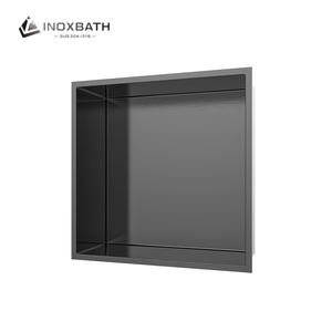 <span class=keywords><strong>Niche</strong></span> de douche en acier inoxydable 30x30x12cm, pas de <span class=keywords><strong>carrelage</strong></span> requis, rangement encastré pour salle de bain avec finition or rose pour appartements - Product Image 6