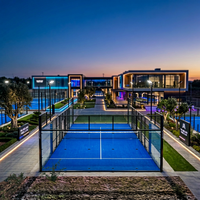 Pista de Pádel Panorámica de Diseño Italiano, Pista de Tenis de Pádel Doble de 100*50 con Columnas en las Esquinas, Precio Directo de Fábrica al por Mayor PD-01