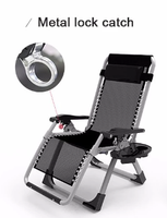 Chaise de plage pliable en gros avec système de verrouillage, chaise de jardin pliable réglable pour l'extérieur