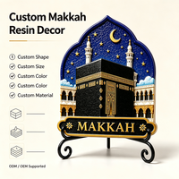 Plaque murale islamique personnalisée en résine, figurine en relief de la Kaaba, Makkah, Masjid Al Haram, Grande Mosquée, vente en gros OEM