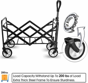 E-RIKE Buiten Opvouwbare Strandwagenkar Zware <span class=keywords><strong>Trolley</strong></span> Opvouwbare Opvouwbare Kampeerwagen Handkarren Met Tafel - Product Image 2
