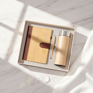 Custom A5 Luxury Business <b>Gift</b> Set Bamboo Wood Insulated Cup, Pen and Notebook Set for Business Promotional Souvenirs and <b>Gifts</b> - Product Image 4