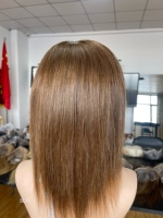 SHY Perruque entièrement faite à la main avec bonnet médical, cheveux humains slaves de qualité supérieure, raie réaliste, fournisseur pour salons
