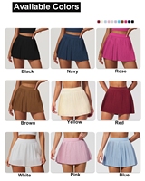 Jupe de tennis 2 en 1 avec short intégré, taille élastique, logo personnalisé, vêtements de sport, robe courte de sport, jupes de golf, mini-robe