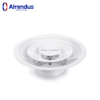 Diffuseur de plafond rond en aluminium de conception moderne, grille d'aération HVAC, grille d'aération de climatisation, diffuseur de plafond rond