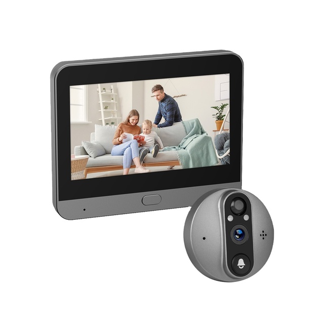 Tuya WiFi 4.3 Inch LCD Screen 3MP WiFi Door Peephole Camera 1080p Instant Motion Detection Two-Way Audio 5000mAh Battery Door