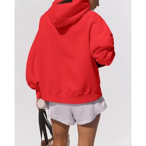 Sudadera con Capucha Corta Extra Grande para Mujer FOXA, Forrada de Felpa, Cálida y Acogedora para Otoño e Invierno - Product Image 3