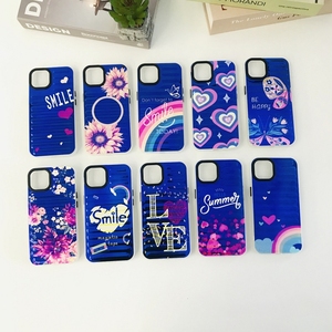 2in1 đầy màu sắc TPU tùy chỉnh bán buôn phim hoạt hình màu xanh mô hình sao ánh sáng màu tím đầy sao nền mới Bong Bóng điện thoại di động trường hợp - Product Image 1