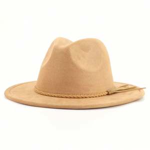 Chapeaux Fedora unisexes en daim à large bord, style gentleman, pour fêtes et affaires, vente en gros pour la saison hivernale - Product Image 3