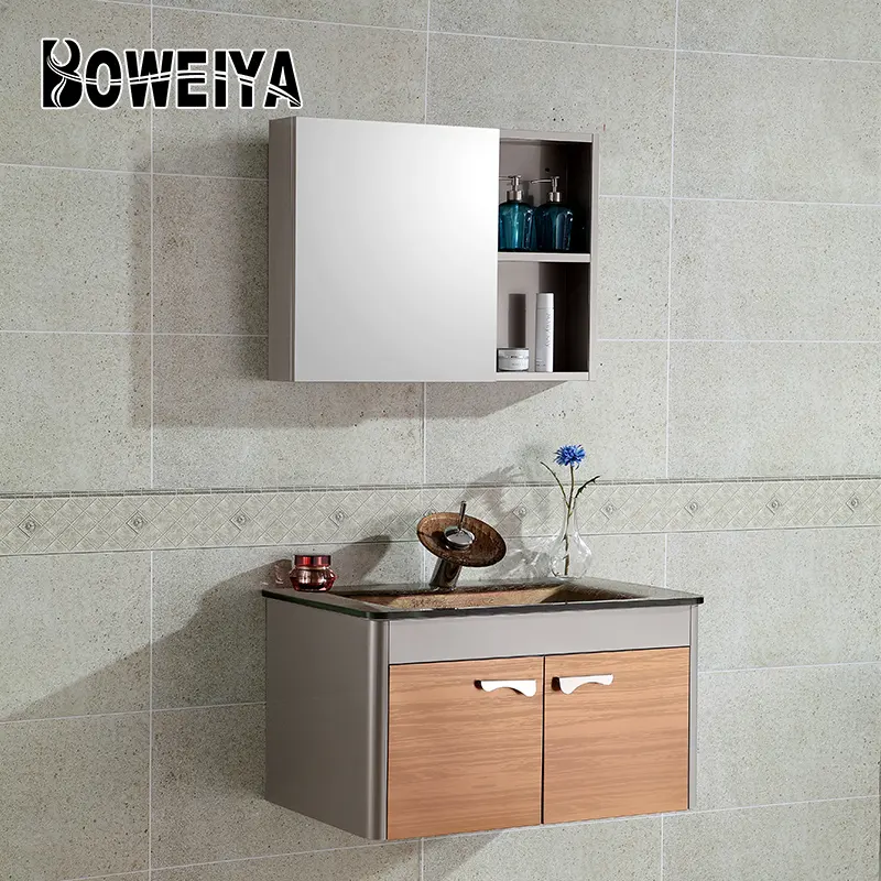 Pollici Singolo Lavelli Vaniti Top Vanità di Legno Bacino Stanza di Polvere A Specchio Bagno Doppio Lavello Vanity con specchio