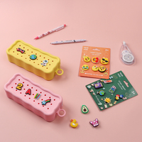 Breloques de sac en silicone tendance, mignonnes et kawaii, accessoires décoratifs DIY pour sac à dos, trousse à crayons, collection, coffret cadeau de 6