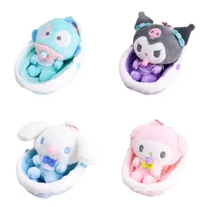 Cartoon Anime Multi Colors cute Melody Kuromi Baby Series Kawaii Pacifier Pendant Key Chain Plush Holiday Gift Children Toys