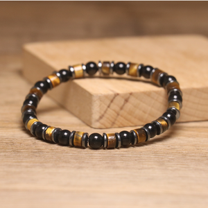 Bohemian Natural Tiger <span class=keywords><strong>Eye</strong></span> Elastic Stone Armband für Männer Frauen Tiger <span class=keywords><strong>Eye</strong></span> Hämatit Perlen Armband Healing Energy Stone Schmuck - Product Image 2