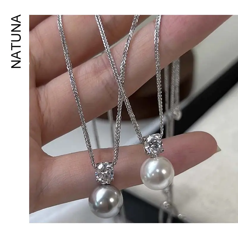 مصنع Natuna بيع بالجملة سحر الفضة الإسترليني لصنع المجوهرات قلادة مستديرة بسيطة وأنيقة للهدايا