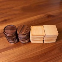 Sous-verres en bois personnalisés avec logo gravé, style nordique, résistants à la chaleur, durables, écologiques, porte-gobelets à café en bois massif