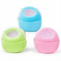 Sac de transport portable pour petits animaux, sac de voyage rond en maille pelucheuse pour hamsters, hérissons, chinchillas, cochons d'Inde