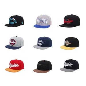 כובעי כדורסל מותאמים אישית סנאפ באק לוגו רקמת אופנה 5 פאנל כובע שוליים שטוחים