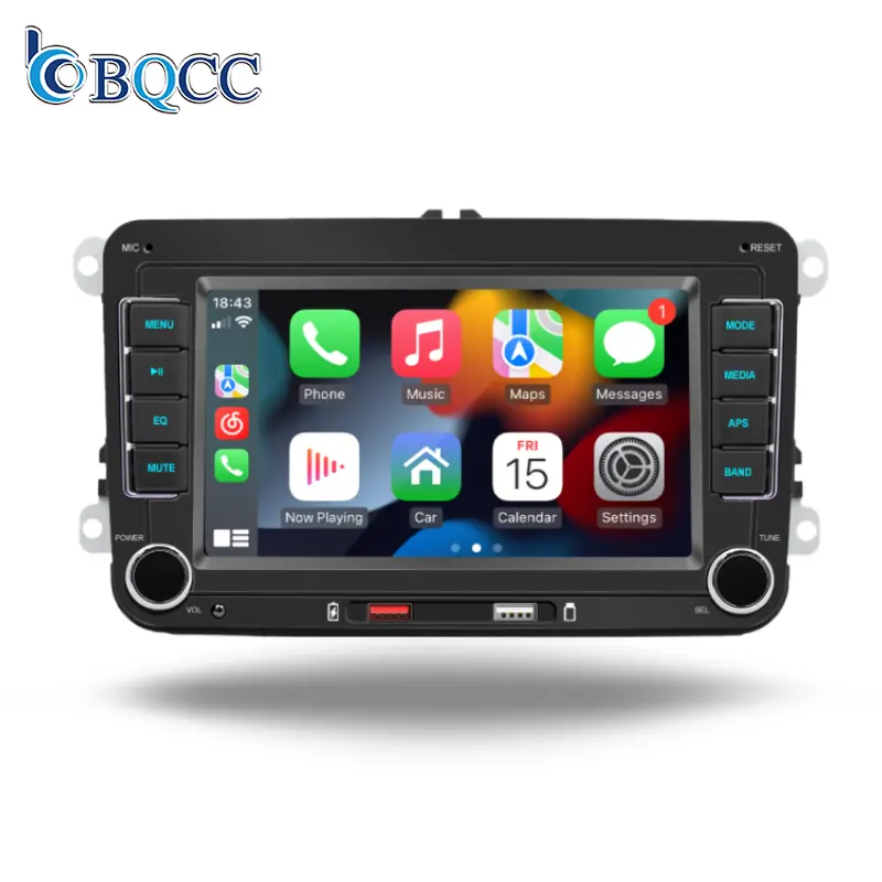 BQCC 7 "Car Media Video RDS Airplay Car Radio Wireless CarPlay Audio estéreo para Vol/Seat/Skoda/Passat/Golf/Polo F9070