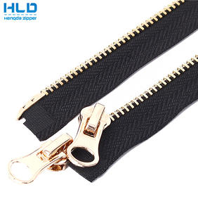Hengda Usine Personnalisée3 #5 #8 #2 Way Veste <span class=keywords><strong>Fermeture</strong></span> Éclair Séparée Haut De Gamme <span class=keywords><strong>Double</strong></span> <span class=keywords><strong>Curseur</strong></span> Laiton Métal <span class=keywords><strong>Fermeture</strong></span> Éclair - Product Image 1