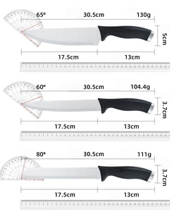 Ensemble de 16 couteaux de cuisine, lames en acier inoxydable aiguisées, manches antidérapants en PP noir, bloc à couteaux en bois avec accessoires pour supermarché - Product Image 4
