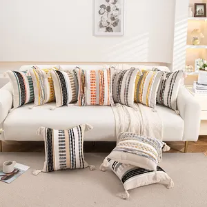 solide farbe fischgrätenmuster geprägtes streifenkissen wohnzimmer sofa schlafzimmer kissenbezug