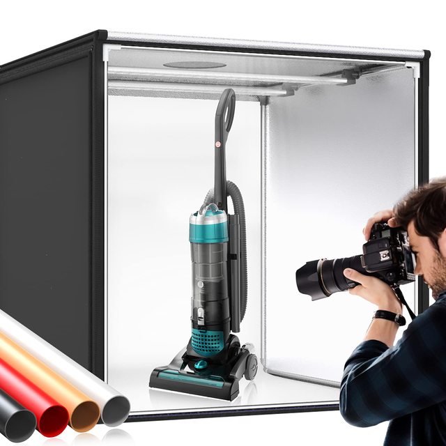Tianmei 80 100 cm LED Studio Light Box Photography Photobox Product Photography Light Box with 3 Colors Backdrops