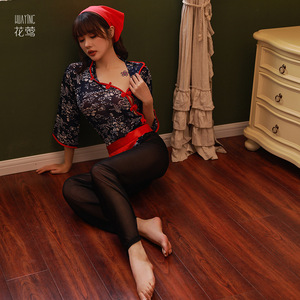 Nuevo uniforme de primavera para niña, lindo e inocente, uniforme transparente, lencería seductora, uniforme estilo cheongsam rojo y azul - Product Image 2