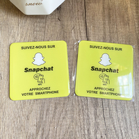 Carte NFC 10x10cm Version Française, Autocollant de Plaque de Révision Google, Instagram, Facebook, Snapchat, Autocollant NFC pour Réseaux Sociaux