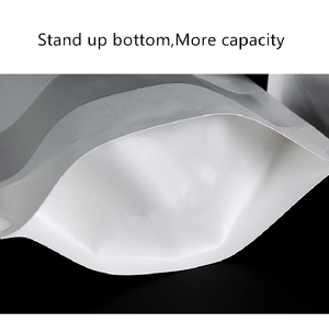 Ritsleting jendela tas berdiri Kraft putih Logo kustom kualitas tinggi untuk kemasan makanan nasi kacang tepung ukuran khusus tersedia - Product Image 5