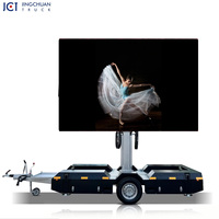 Écran LED mobile extérieur JCT EF8 pour camion remorque, camionnette, P3/P4/P5, étanche IP65, luminosité 5000 cd, vidéo publicitaire, noir