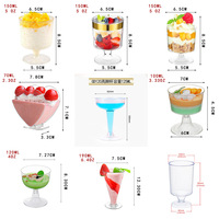 Gobelet en plastique PS transparent et léger, élégant et haut, pour présentation de traiteur, apéritifs, glaces, parfaits et martinis