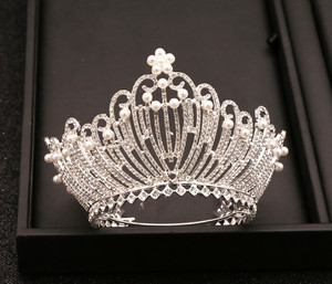 <span class=keywords><strong>Couronne</strong></span> de perles en cristal pour bébé fille, scintillante, bandeau pour nouveau-né, diadème mince, nouvelle collection - Product Image 4