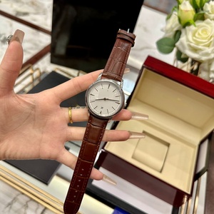 Minimalist White Dial Brown Leather Strap Dress <b>Watch</b> for Men and Women - Product Image 3