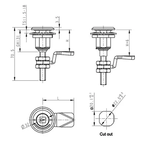 高品质低价Gi11-06凸轮手柜锁重型压缩闩锁