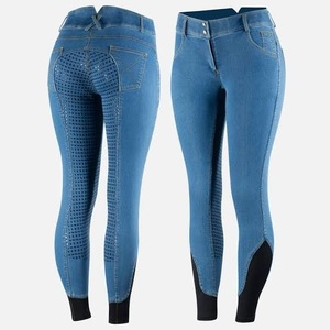 Pantalones de equitación Shemax para mujer, de mezclilla con silicona en toda la asiento, tipo Jodhpur, accesorios de equitación premium PK - Product Image 4