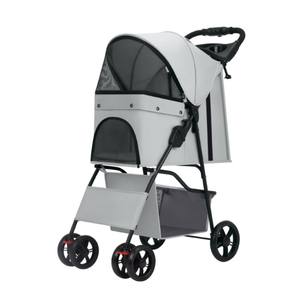 हल्के फोल्डिंग पालतू स्ट्रेलर फोल्डेबल 4 व्हील डीलक्स पालतू जानवर रोजमर्रा के आउटडोर रोलर - Product Image 2