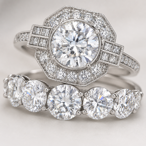 Anillo de circonita cúbica de una sola fila para mujer, conjunto de joyería para parejas de boda - Product Image 3