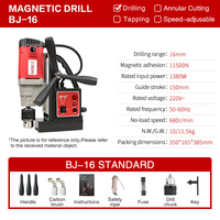 Perceuse magnétique BAOJIE BJ-16 1380W 16mm, presse de perçage magnétique portable pour travaux de fabrication en métal et acier sur chantier