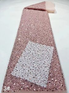 Tessuto in Pizzo con Perline e Paillettes, Tessuto in Pizzo Francese con Perline - Product Image 2